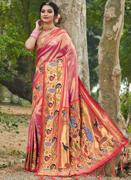 Pink Colour Sanjivani Sangam Wholesale Silk Sarees Catalog 10020