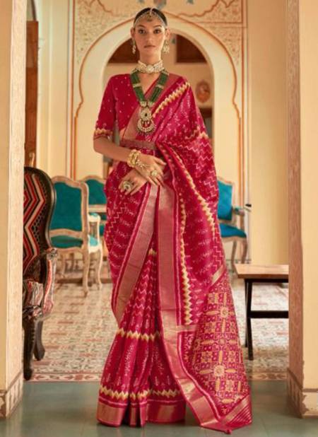Pink Colour Saptapadi Ethnic Wear Smooth Patola Wholesale Saree Collection R 526 G