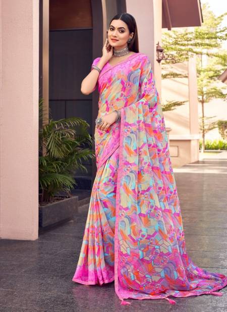 Pink Colour Savya By Ruchi 22801 A To 22806 B Daily Wear Saree Catalog 22801 B