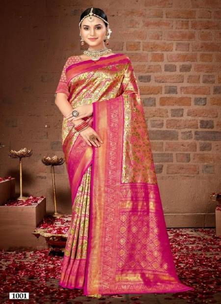 Pink Colour Sheela Vol 32 By Bunawat Silk Wedding Sarees Wholesale Online 1001