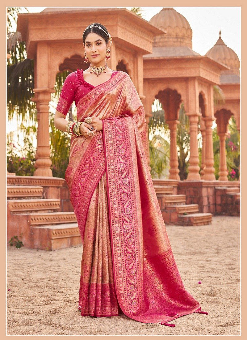 Pink Colour Shubharambh By Gobuni Banarasi Silk Saree Wholesale Price In Surat 1101