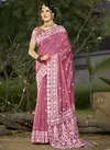 Pink Colour Silver Line Cotton By Bunawat Designer Wedding Saree Suppliers In India 1005