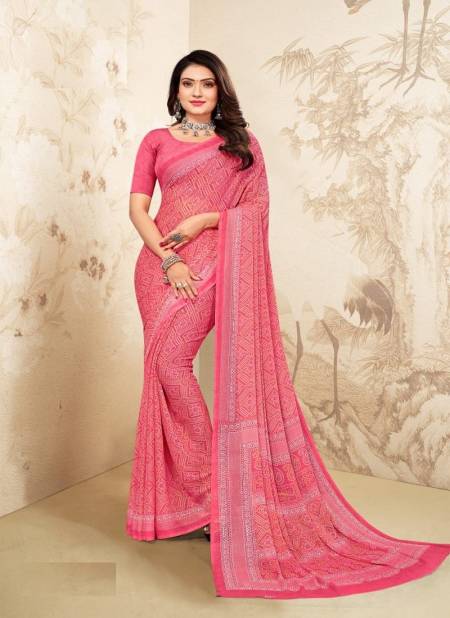 Pink Colour Star Chiffon 97th Edition By Ruchi Daily Wear Saree Catalog 22101 A