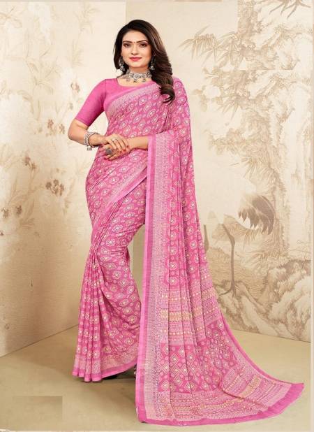 Pink Colour Star Chiffon 97th Edition By Ruchi Daily Wear Saree Catalog 22103 B
