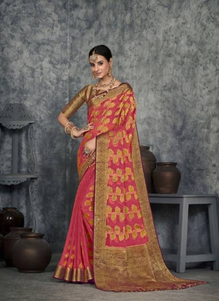 Pink Colour Suchitra Silk Vol 1 By Pankh Wedding Saree Catalog 4702