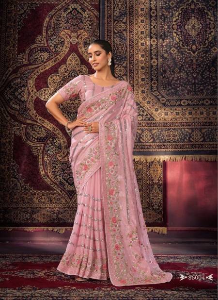 Pink Colour Swarna Vol 8 By Arya Designs Party Wear Georgette Saree Online Wholesale 86004