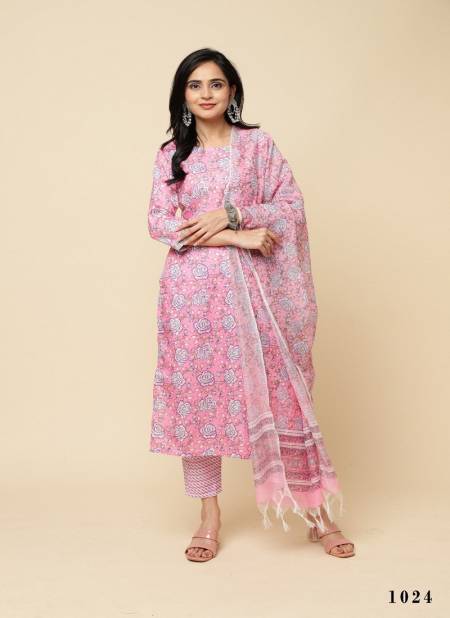 Pink Colour Tanisha Vol 3 By Stylishta Cotton Floral Printed Kurti With Bottom Dupatta Wholesale Shop In Market 1024
