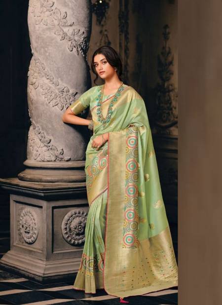Green Colour Tantra Vol 1 By Pankh Silk Saree Catalog 2703