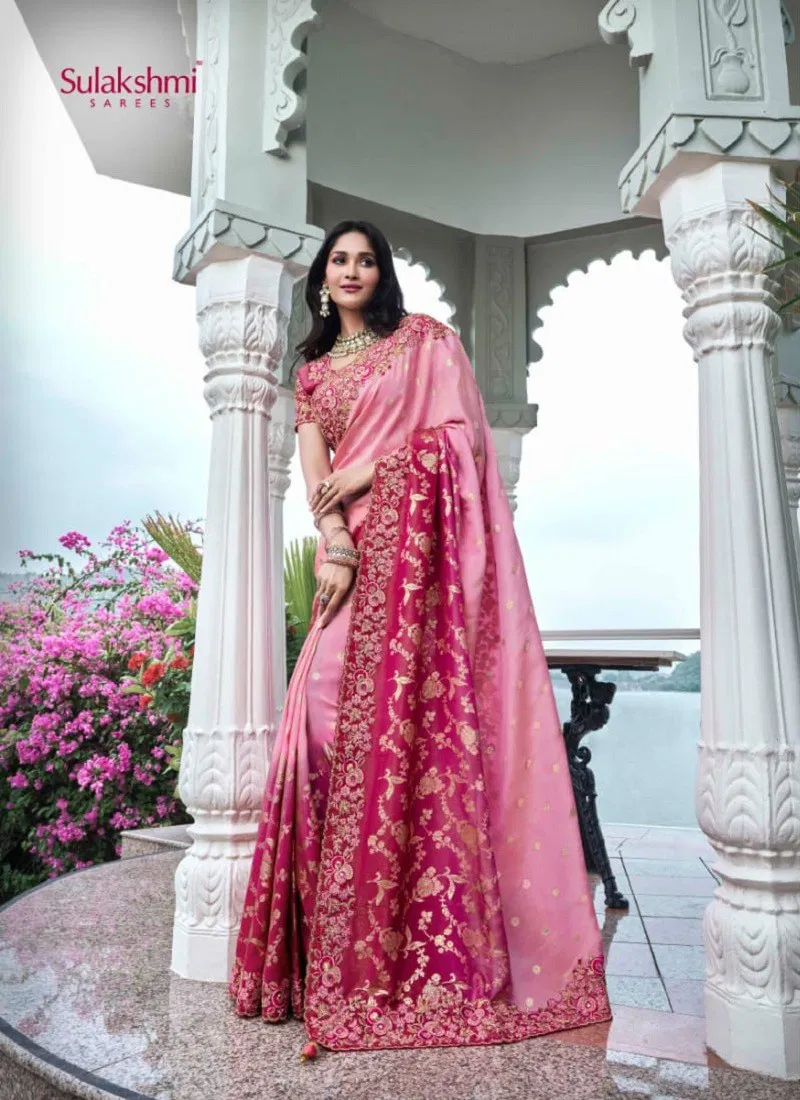 Pink Colour The Wedding Saga By Sulakshmi Tissue Silk Saree Wholesale Shop In Surat 8403