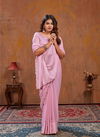 Pink Colour Triva By Dhaga Moss Stich Foil Daily Wear Saree Orders In India 1002