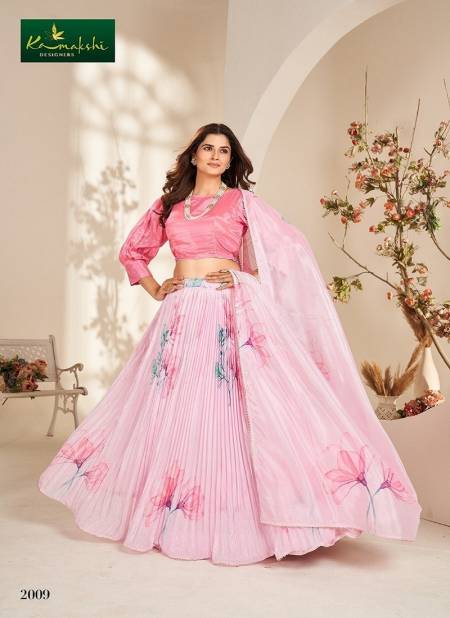 Pink Colour Valisha By Kamakshi Printed Organza Lehenga Choli Wholesale Shop In Surat 2009