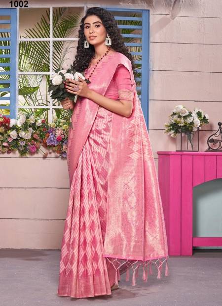 Pink Colour Vandana By Sangam Wedding Saree Catalog 1002