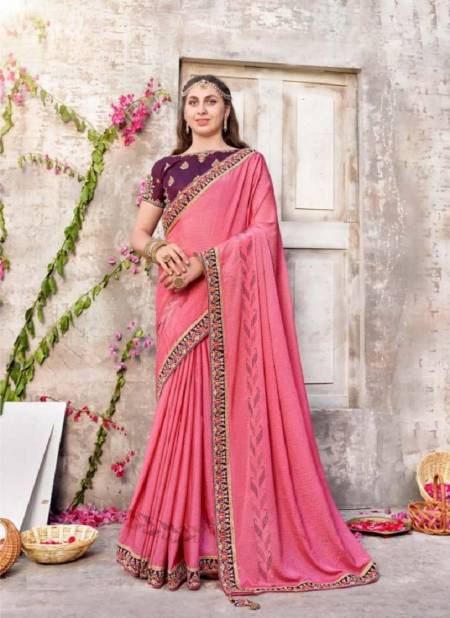 Pink Colour Varnamala By Right Women 21231 To 21238 Wedding Saree Catalog 21233