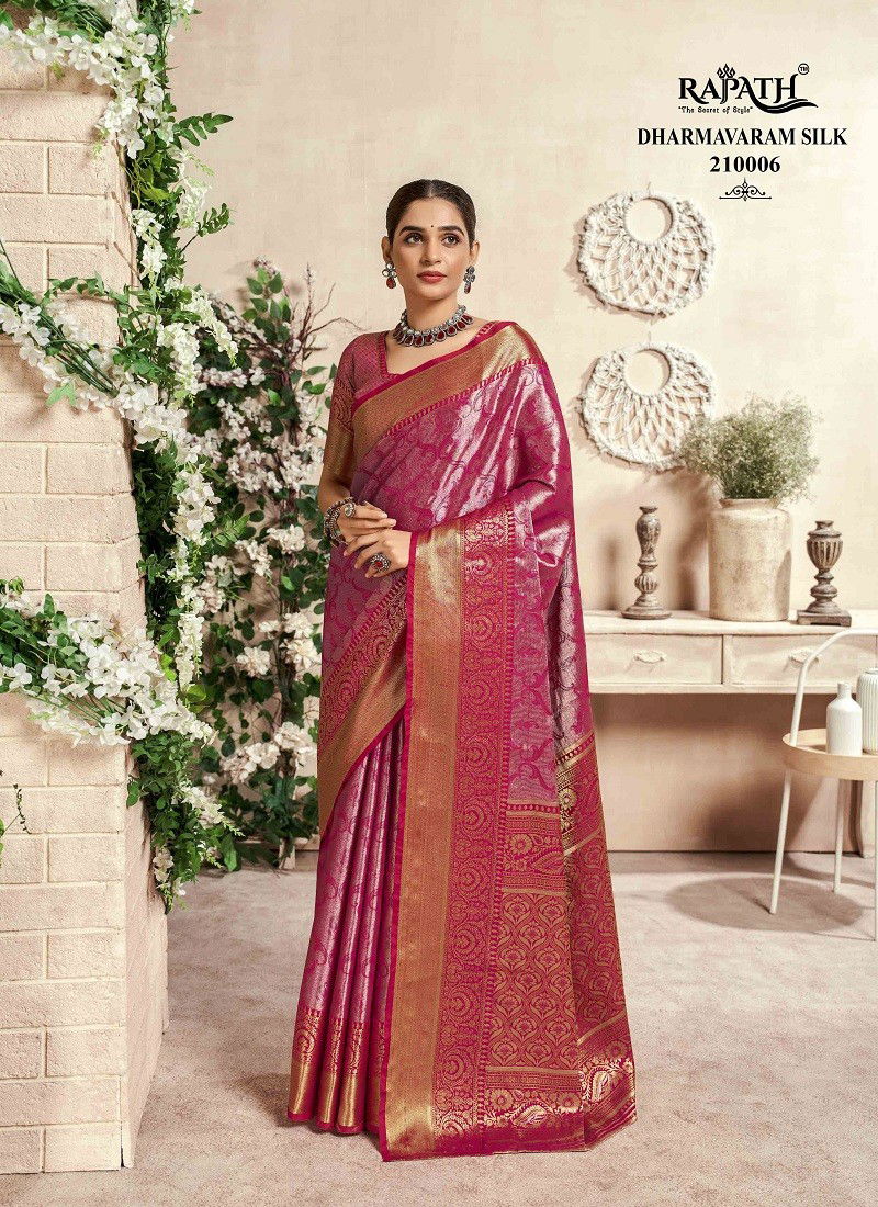 Pink Colour Venkatgiri Silk By Rajpath Pure Dharmavaram Sarees Exporters In India 210006