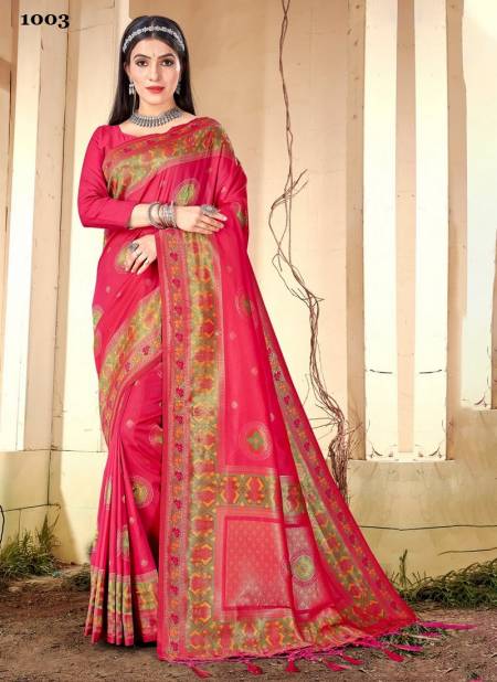 Pink Colour Vishaka By Sangam Wedding Saree Catalog 1003