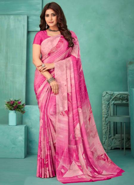 Pink Colour Vivanta Silk Printed Wholesale Daily Wear Saree Catalog 19202 A