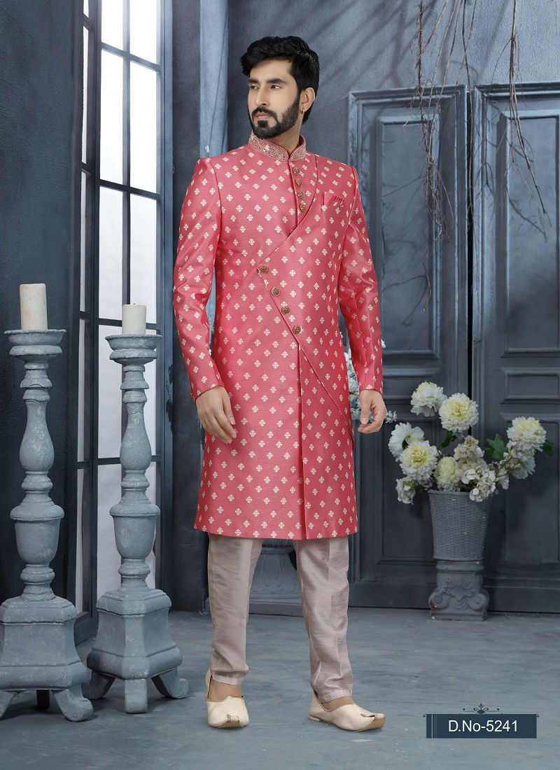 Pink Colour Vol 11 Occasion Wear Mens Indo Western Orders In India 5241