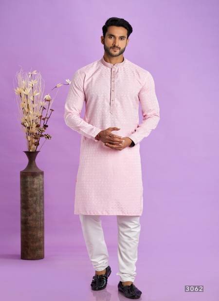 Pink Colour Wedding Mens Wear Pintux Stright Kurta Pajama Wholesale Clothing Suppliers In India 3062