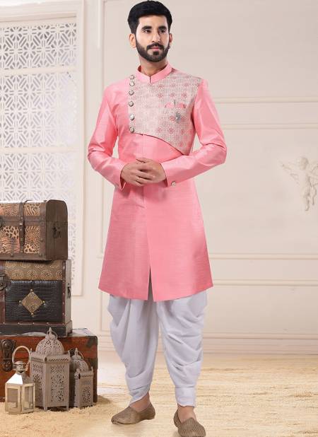 Pink Colour Wedding Wear Mens Exclusive Wholesale Indo Western Catalog 1792