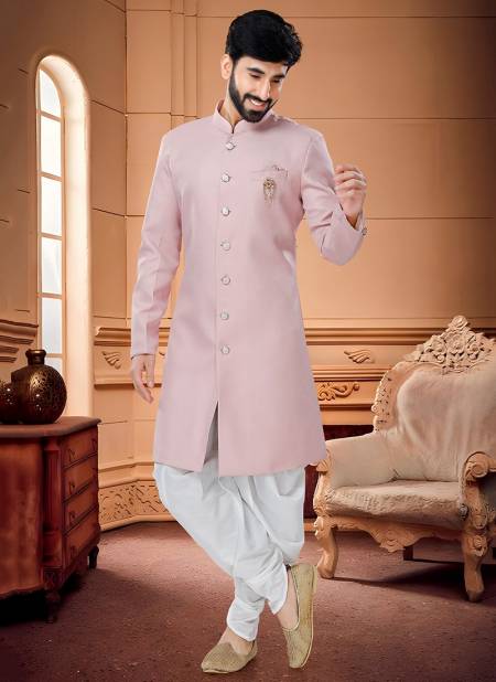 Pink Colour Wedding Wear Wholesale Indo Western Catalog 1645