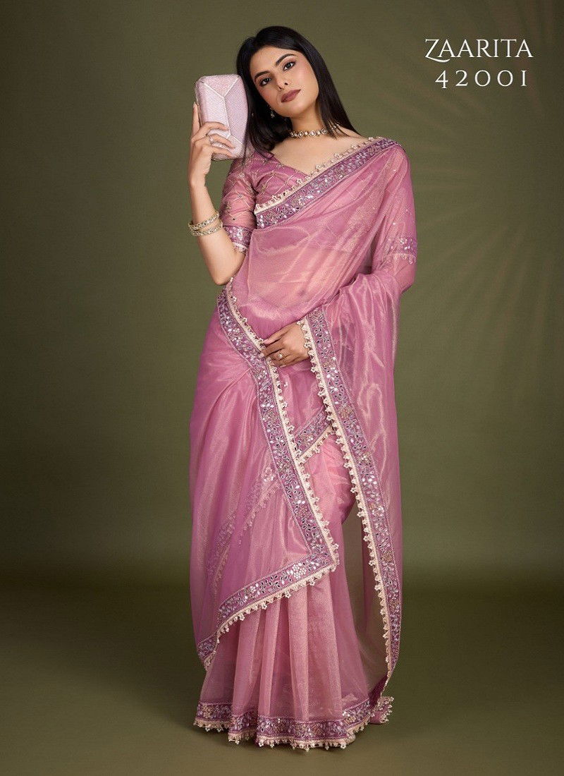 Pink Colour Zaarita By Sethnic Fancy Designer Wholesale Saree Suppliers In Mumbai 42001