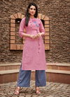 Pink Colour Casual Wear Chahat Plazzo Kurti 1208