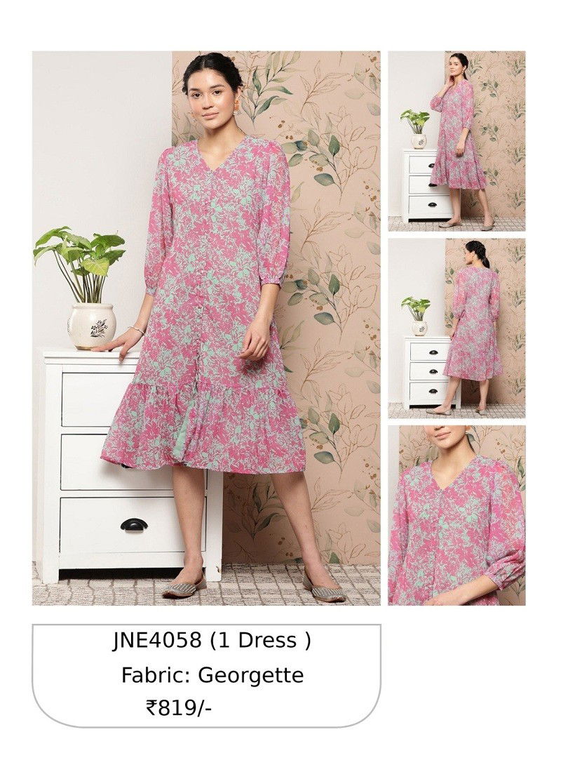 Pink Janasya Designer Kurti Catalog 4058