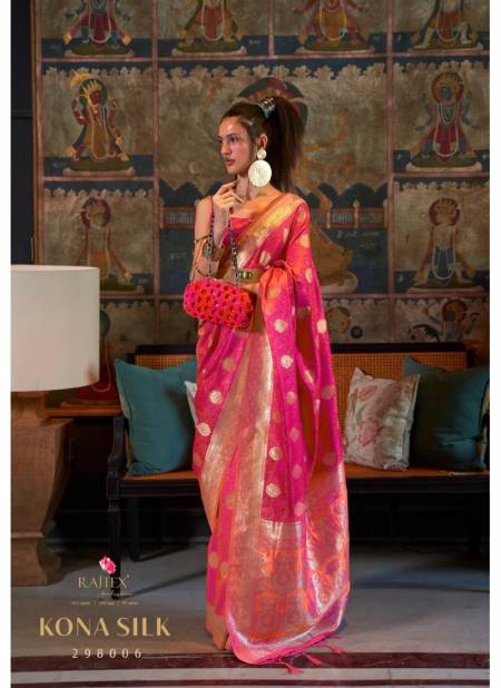 Pink Kona Silk By Rajtex Wedding Saree Catalog 298006
