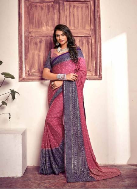 Pink Madhurika By Mahamani Creation Fancy Fabric Designer Saree Catalog 1003