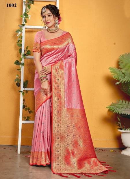 Pink Mastani Silk By Sangam Banarasi Silk Saree Catalog 1002