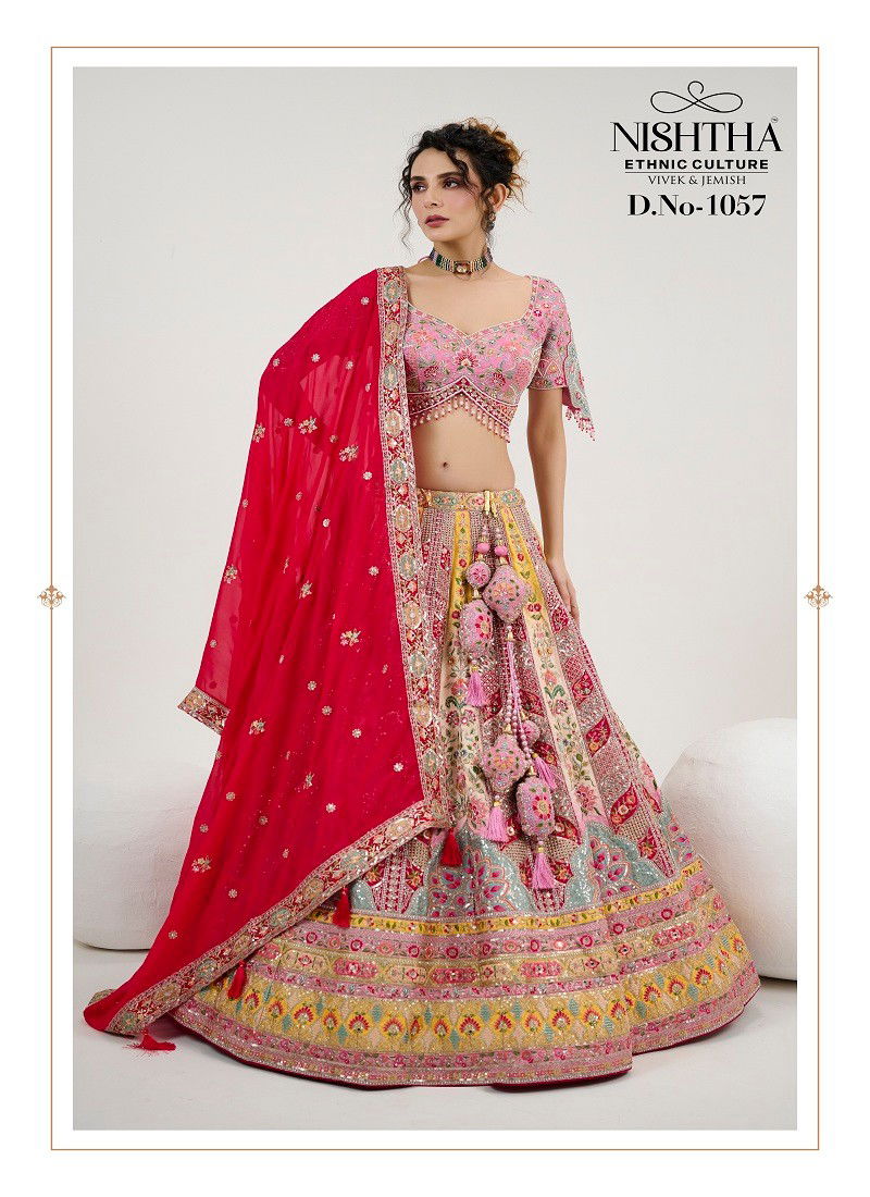 Pink Multi Colour Nishtha Bridal Vol 2 By Nishtha Designer Lehenga Choli Wholesale Online 1057