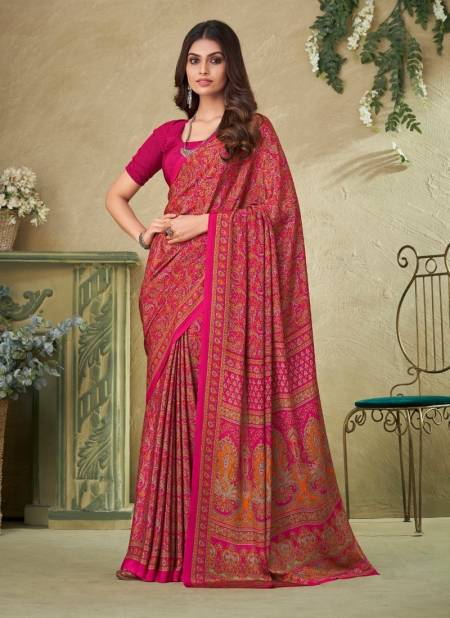 Pink Multi Colour Vivanta Silk 16 By Ruchi Printed Silk Crepe Saree Wholesalers Price In Surat 21502 B