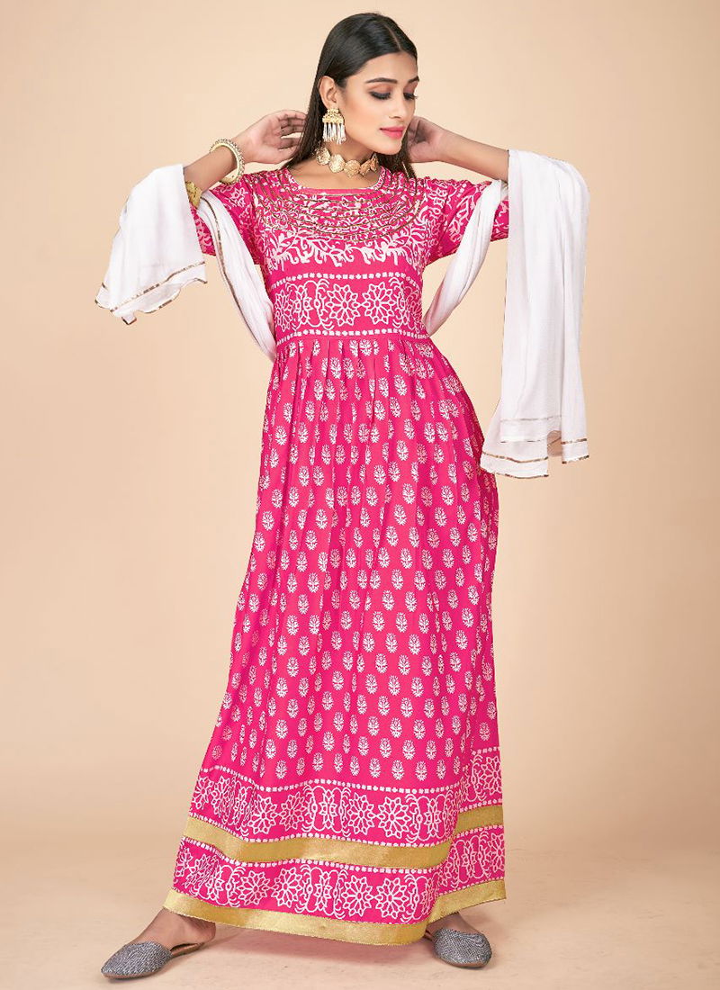 Pink Nyra Exclusive Wear Wholesale Kurti With Bottom 1284