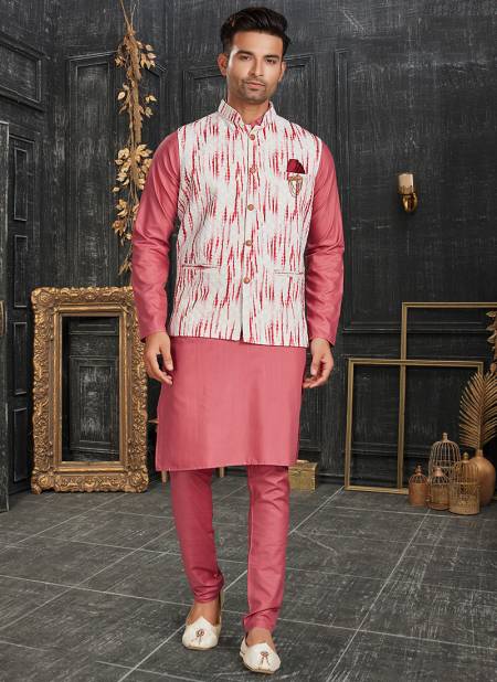 Pink Outluk Vol 68 A Festive Wear Wholesale Modi Jacket Kurta Pajama 68011 A