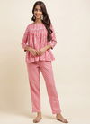 Pink Raisin Cotton Printed Cord Set Western Catalog OLCOD0011