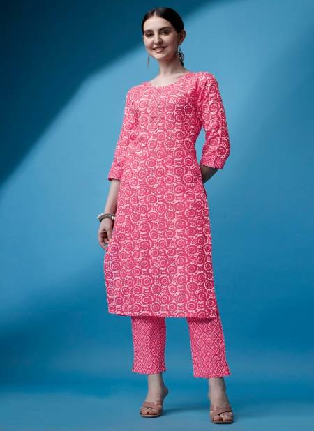 Pink Raisin Magic Rayon Daily Wear Designer Kurti With Bottom Catalog OLSET0034