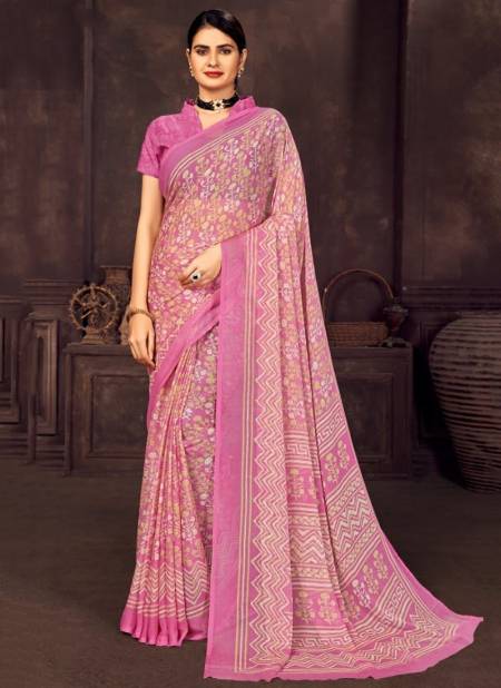 Pink Ruchi Star Chiffon 73 Edition Regular Wear Wholesale Printed Sarees 15702-C