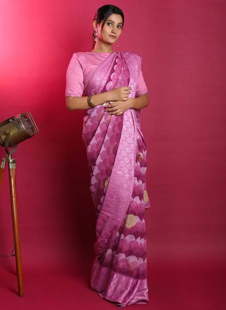 Pink Rust Printed Wholesale Daily Wear Sarees 6006