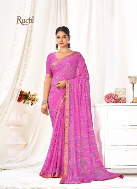 Pink Simayaa Vol 19 By Ruchi Chiffon Daily Wear Saree Catalog 26203 B