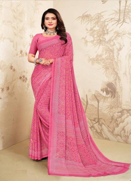 Pink Star Chiffon 97th Edition By Ruchi Daily Wear Saree Catalog 22102 A
