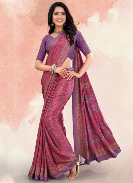 Pink Uniformity By Sushma Printed Sarees Catalog 2105 B