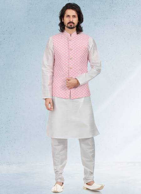 Pink Wedding Wear Wholesale Modi Jacket Kurta Pajama 1858