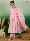 Pink White Colour Bhumi By Mahotsav Cotton Embroidery Kurti With Bottom Dupatta Wholesale Shop In Surat KBD2926