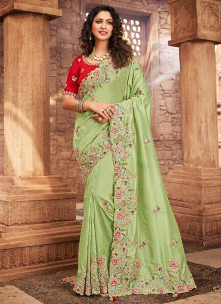 Buy Pista Green Color Georgette Fabric Sequins Saree Online - SREV2994 |  Appelle Fashion