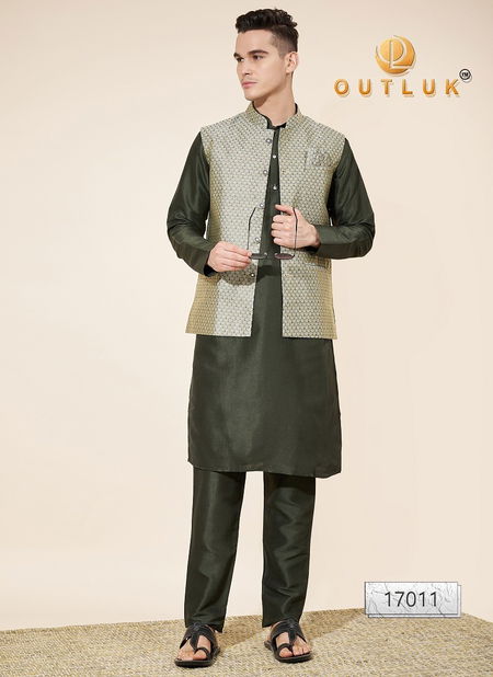 Outluk Wedding Collection Vol 17 Jaquard Mens Modi Jacket Kurta Pajama Exporters In India Catalog