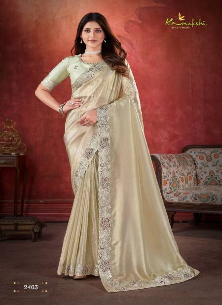 Pista Colour Aza By Kamakshi Designers Pure Crush Soft Silk Wear Saree Wholesale Online 2403