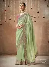 Pista Colour Dulhan By Kimora Organza Silk Weddding Wear Saree Wholesale Price In India SA 328