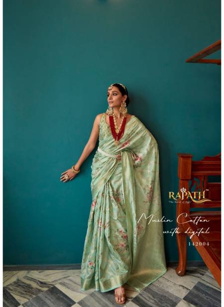 Pista Colour Fiona Silk By Rajpath Silk Saree Catalog 142004