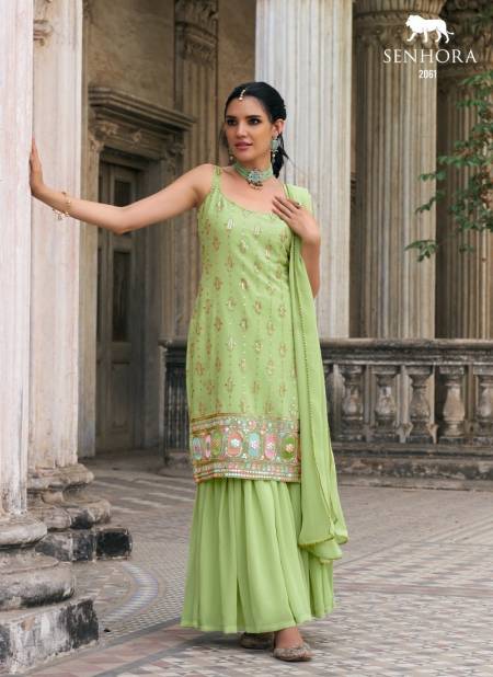 Pista Colour Ibtida By Senhora Wedding Wear Sharara Suit Wholesale Shop In Surat 2061
