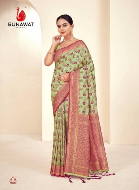 Pista Colour Majesrik Silk By Bunawat Printed Paithani Silk Saree Wholesale Clothing Distributors In India 1006